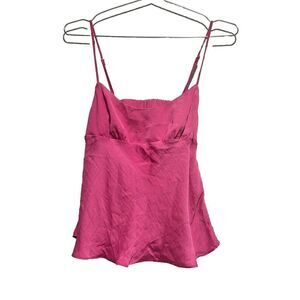 Intimately‎ By Free People Spaghetti Strap Tank Top Pink S Open Back Square Neck